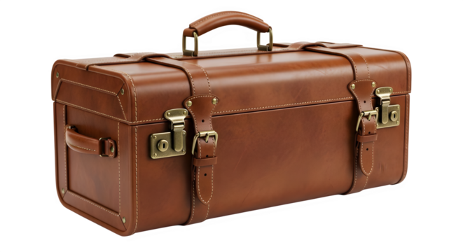 Elegant vintage leather suitcase for luxurious travel, a symbol of timeless style and adventure for upscale campaigns and branding