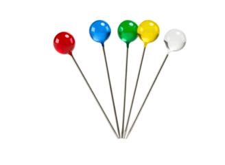 Set of five colorful cocktail stirring spoons isolated on transparent background