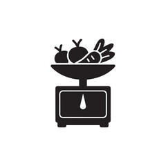 Kitchen scale with vegetables