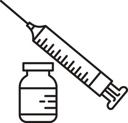 syringe and medicine. Medicine bottle and injection. Syringe and vial of medicine isolated on white background. 