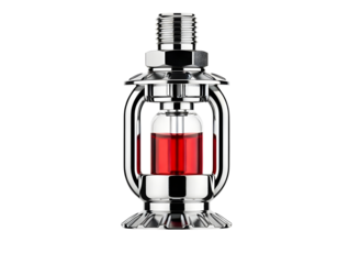 Close up of a vape tank with red liquid isolated on transparent background