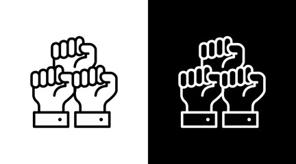 Obraz premium Racial Justice White Icon Set Design