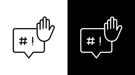 Hate Speech  White Icon Set Design