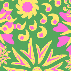 seamless floral pattern vibrant colour 