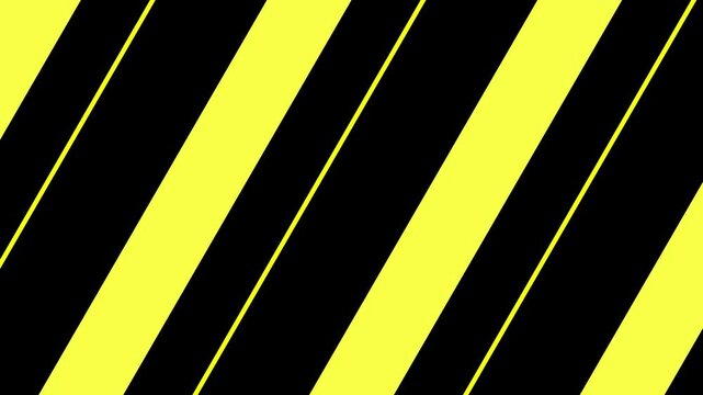 Different scenes of hypnotic lines, yellow diagonal lines on a black background, moving in an optical effect style