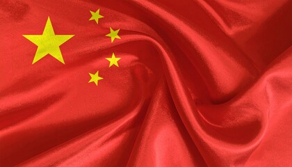 Chinese flag, realistic cloth flag, Independence Day flag