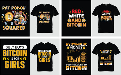 Bitcoin Cryptocurrency TShirt Design Set