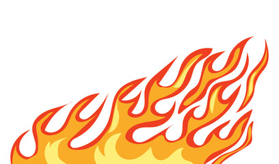 Flame race car decal. Blazing flame, hot red dynamic fire race and hotrod graphics, automotive decoration. Heat, power and danger, energy symbol. Vector racing black background. Stylized Illustration  © atonu