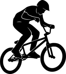 Fototapeta premium Bmx cycling silhouette, Bmx stunt silhouette, Bmx cyclist silhouette, Bmx cycling, Bmx cyclist, Bmx , Bmx silhouette