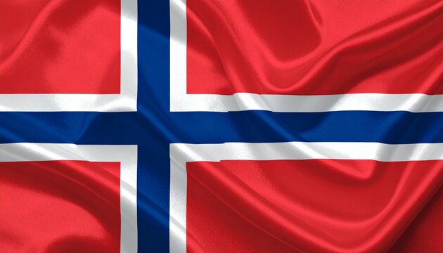 Norwegian flag, realistic cloth flag, Independence Day flag