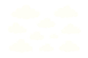 Fluffy white clouds seamless pattern on a light background