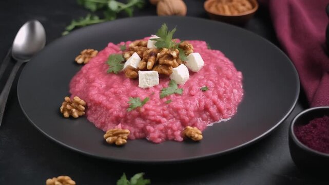 Rote-Bete-Risotto mit Ziegenk&auml;se