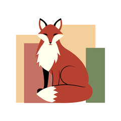 Cute cartoon fox  illustration background vector design