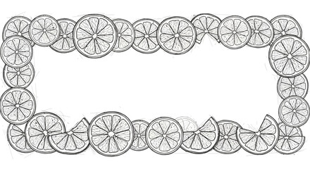 Ornate citrus slices frame for vibrant designs and eye-catching presentations