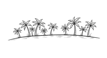 Palm tree sketch illustration for design summer vacation concept