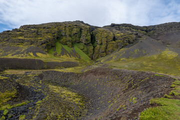 Naklejka premium Raudfeldsgja gorge in mountains in Iceland
