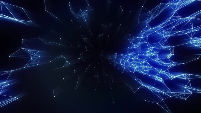 Technology Loop Animation Plexus. Present day Graphic Background Business Concept. Advanced Technology Beautiful Loop Animation