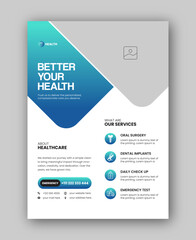 Medical Healthcare Flyer Design Template Or Brochure Cover Design Template