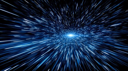 Abstract blue light streaks creating a sense of speed and technological advancement