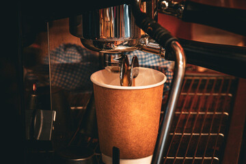 espresso machine in a cafe