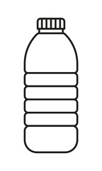 Plastic Water Bottle Outline Vector for Packaging and Recycling