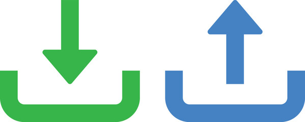 Upload and Download Icons for Data Transfer and Cloud Storage