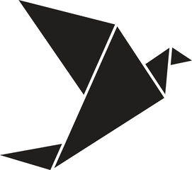 Origami Bird Silhouette – Geometric Puzzle Vector Illustration