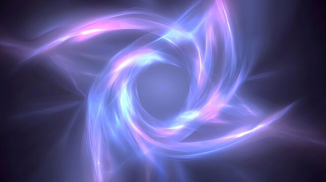 Swirling glowing vortex of violet and blue light forming a cosmic spiral in deep space