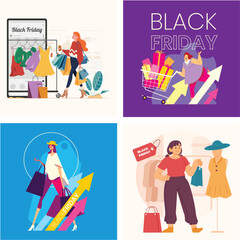 Woman Shops Clothes Online On Black Friday