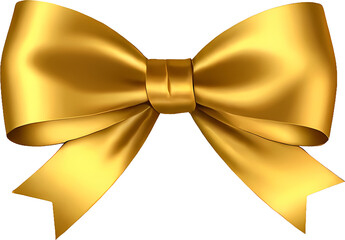 Golden Bow Tie isolated on Transparent Background