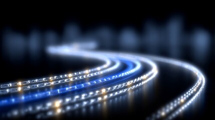 Abstract illuminated paths conveying futuristic technology and connectivity