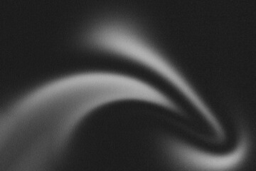 White illuminated strokes on black, grainy color gradient background, noise texture effect, copy space