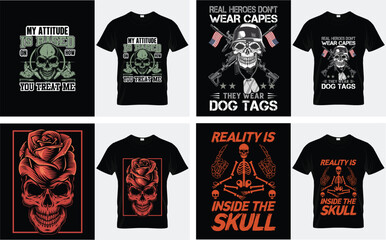 Vintage Skull Attitude TShirt Bundle