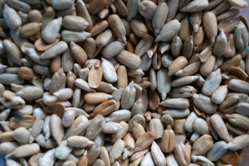 Sunflower seeds close-up. Seeds. Food concept