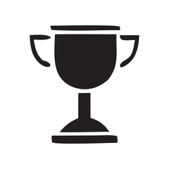 Simple silhouette icon of a classic trophy cup representing victory and achievement