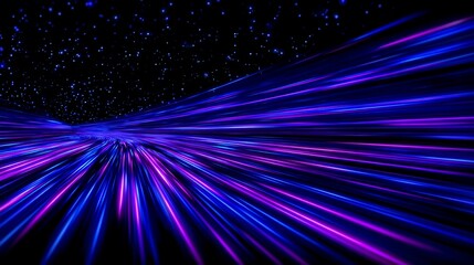 Dynamic light trails in cosmic space evoke futuristic speed and energy