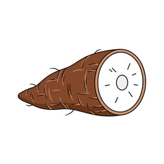 Vibrant Cassava Root Illustration: A Bold and Colorful Food Element