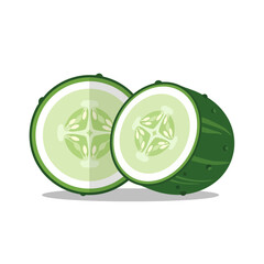 A Fresh Cut: Illustration of Sliced Cucumber, Healthy Eating Concept
