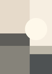 Minimalist geometric background with abstract rectangles and lines in neutral tones. Elegant modern composition for branding, presentations, and business design concepts. Vector illustration