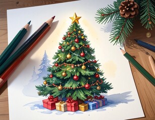 Decorated Christmas Tree for Winter Celebration