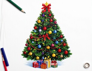 Decorated Christmas Tree for Winter Celebration