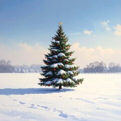 Decorated Christmas Tree for Winter Celebration