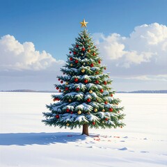 Decorated Christmas Tree for Winter Celebration