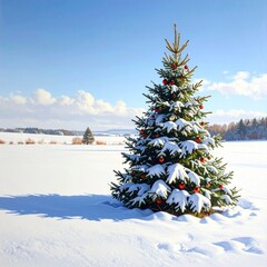 Decorated Christmas Tree for Winter Celebration