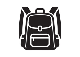 Fototapeta premium School bag icon, School bag silhouette vector