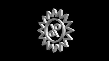 Badge percent icon animation seamless loop. 3d High Resolution video - Powered by Adobe