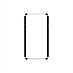 Minimalist Smartphone Line Art Outline Icon