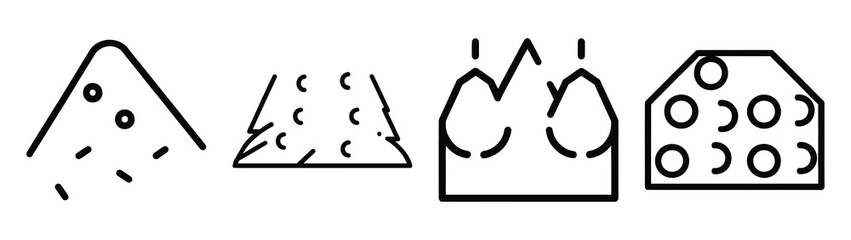 snowfall line art icon set. Christmas outline Vector illustration icons.