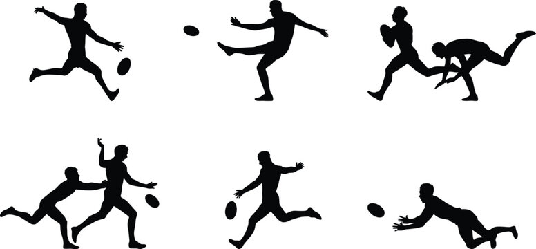 Australian rules football silhouettes