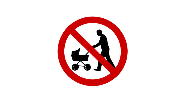 Bold red prohibition symbol clearly communicating a stop or forbidden action against a stark backdrop